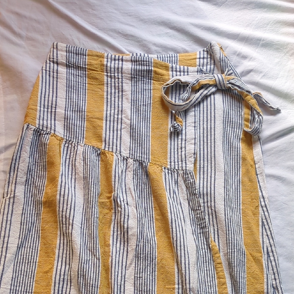 Maeve Striped Midi Laura Wrap Skirt Size 8